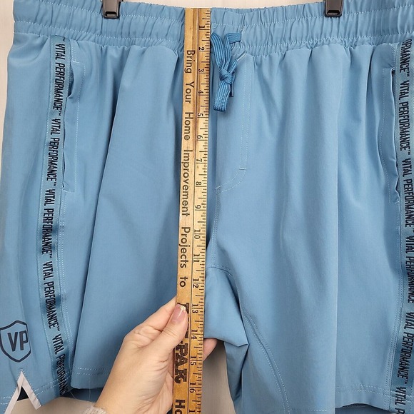 Vital Proteins Mens Sky Blue Elastic Waist Double Layer Athletic Shorts Size 2XL - Picture 7 of 9